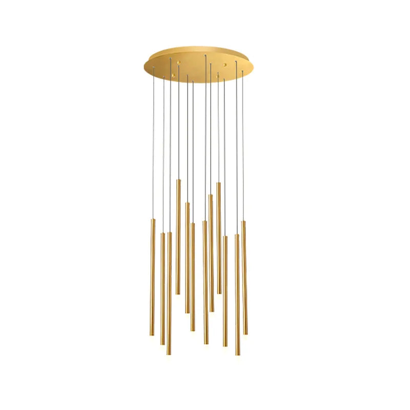 Afralia™ LED Chandelier: Modern Minimalist Gold Black Wire Adjustable Light Fixture for Dining Room