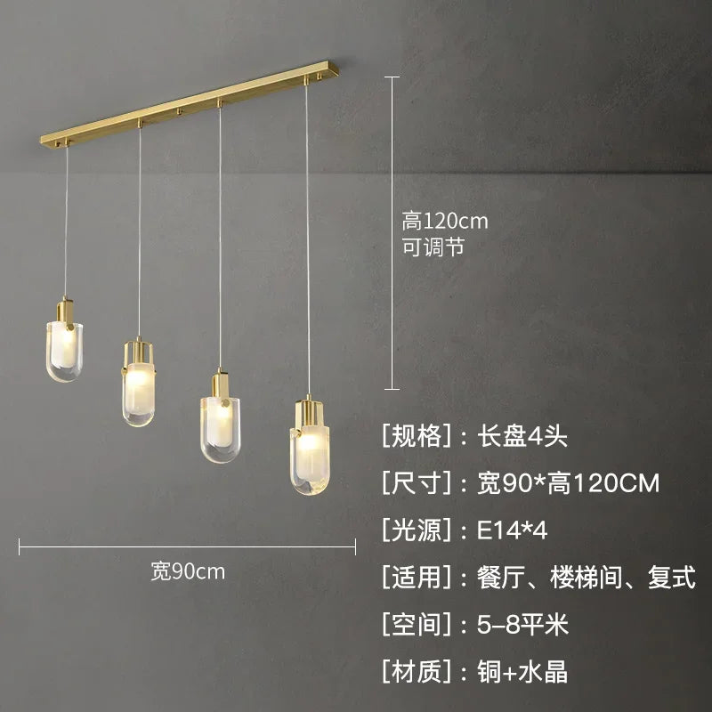 Afralia™ Crystal Loft Chandelier for Staircase, Living Room, and Apartment Luxe Lighting