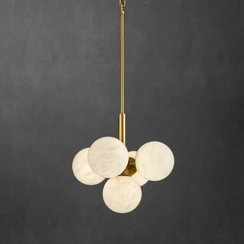 Afralia™ Copper Marble Pendant Light: Modern LED Hanging Lamp for Dining Room