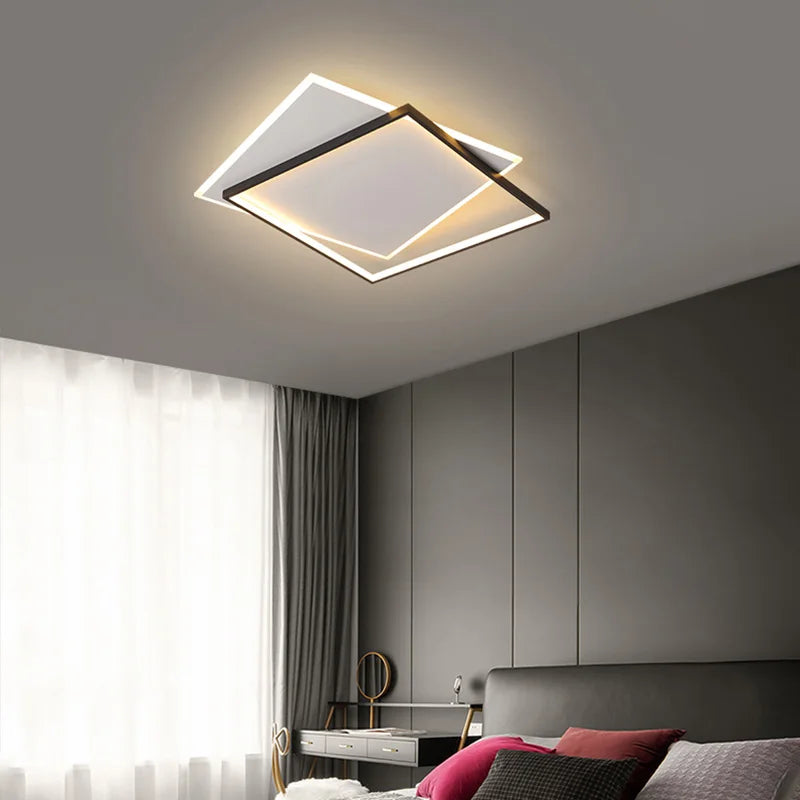 Afralia™ Simple Nordic Design Dimmable LED Ceiling Lights for Living Room, Kitchen, Bedroom