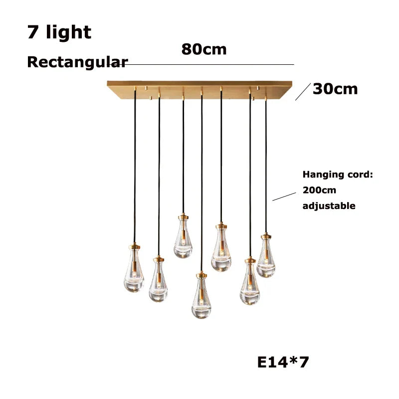 Afralia™ Waterdrop Glass Chandelier in Black Gold: Dimmable European Style for Home Decor