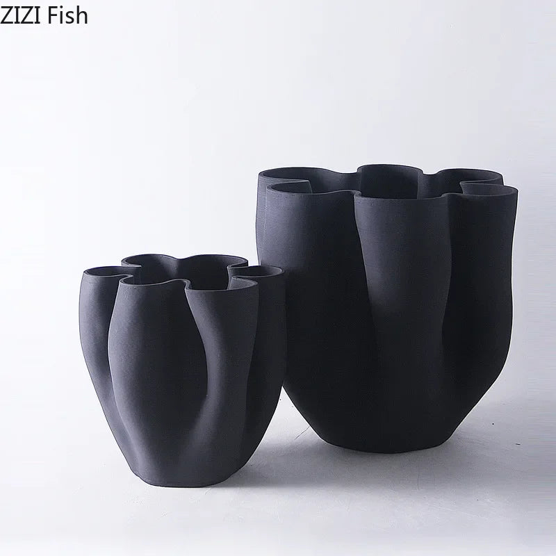 Afralia™ Flower Bud Ceramic Vase for Living Room Decor - Large Floor Standing Flowers Arrangement