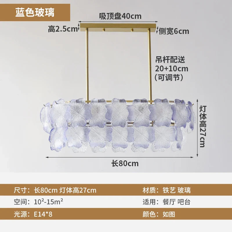 Afralia™ Crystal Glass Flower Chandelier - Modern French Style for Living Room, Bedroom, Dining Room