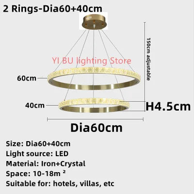 Afralia™ Modern LED Crystal Ceiling Chandelier for Living Room Bedroom Hotel Villa