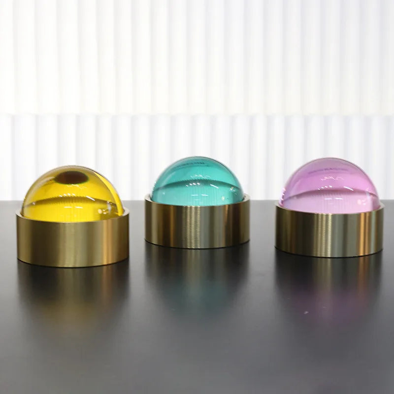 Afralia™ Metal Crystal Jewelry Box Stained Glass Sphere Geometric Storage Container