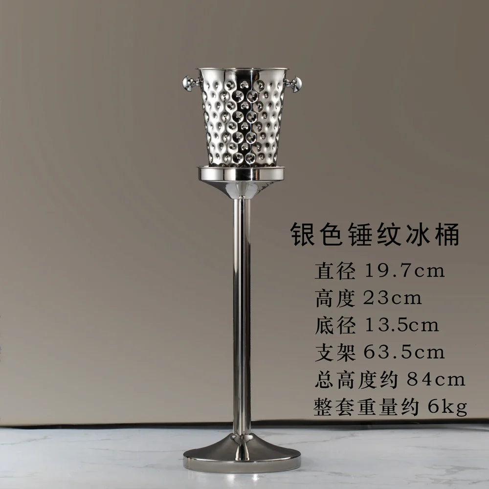 Afralia™ Stainless Steel Ice Bucket Stand for Champagne, Wine & Beer Cooling