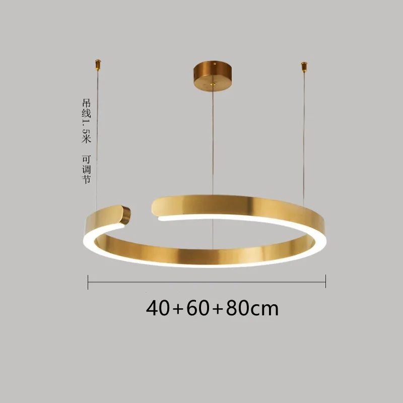 Afralia™ Nordic Ring LED Pendant Chandelier for Home Living Dining Kitchen Lighting