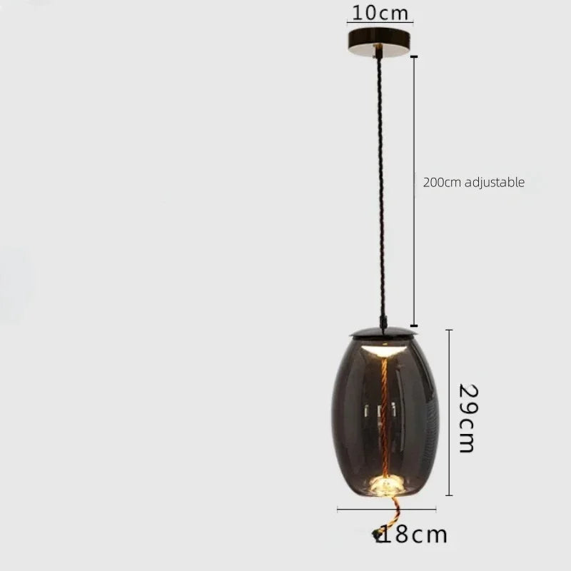 Afralia™ Modern LED Glass Chandelier for Living Room Bedroom Kitchen Pendant Lamp