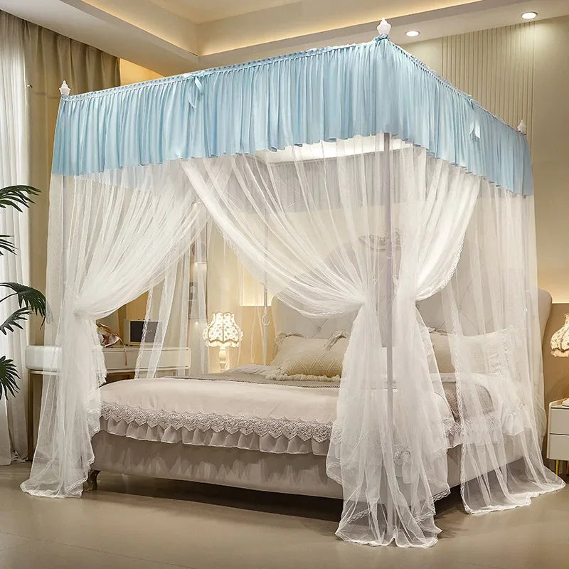 Afralia™ Large Space Mosquito Net with Bracket. Encrypt Mesh, Insect-Proof Bed Curtain for Household.