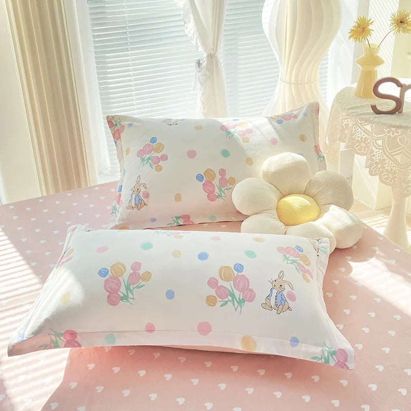 Afralia™ Romantic Flower Print Cotton Bedding Set with Ultra Soft Duvet Cover & Bed Linens