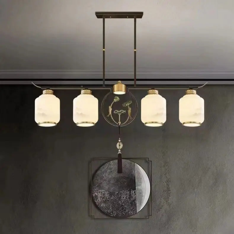 Afralia™ Chinese Zen Chandelier for Home, Hotel, and Restaurant Living Room Lighting