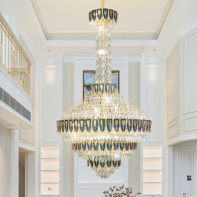 Afralia™ Crystal Chandelier for High-End Designer Duplex Living Room