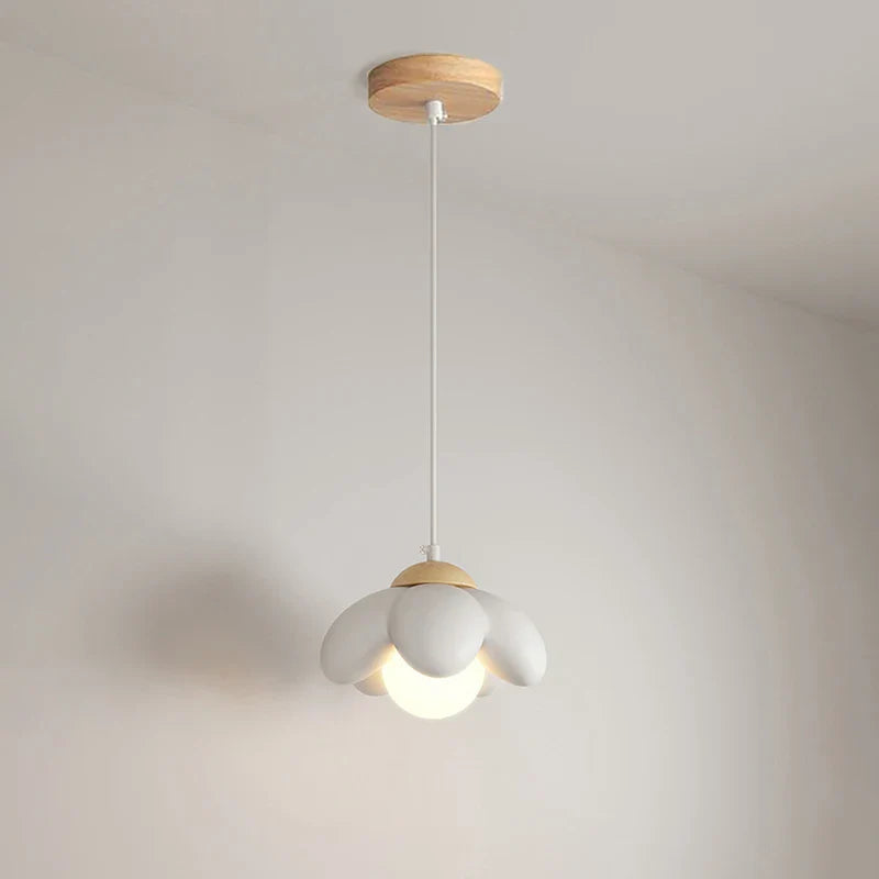 Afralia™ Cream Flower Pendant Light: Modern Nordic Styling Chandelier for Bedroom & Living Room