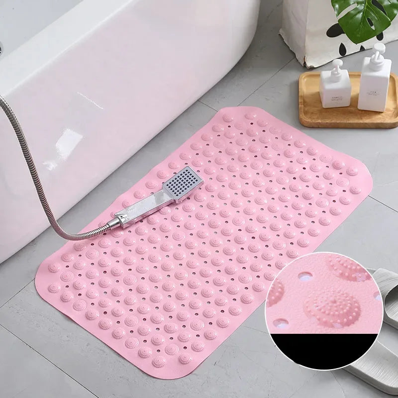 Afralia™ Non-Slip Bathtub Mat with Drain Hole and Suction Cups