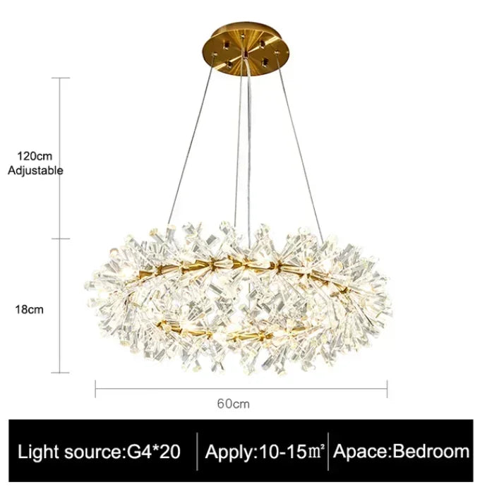 Afralia™ Luxury Crystal Chandelier: Modern LED Round Ceiling Lamp