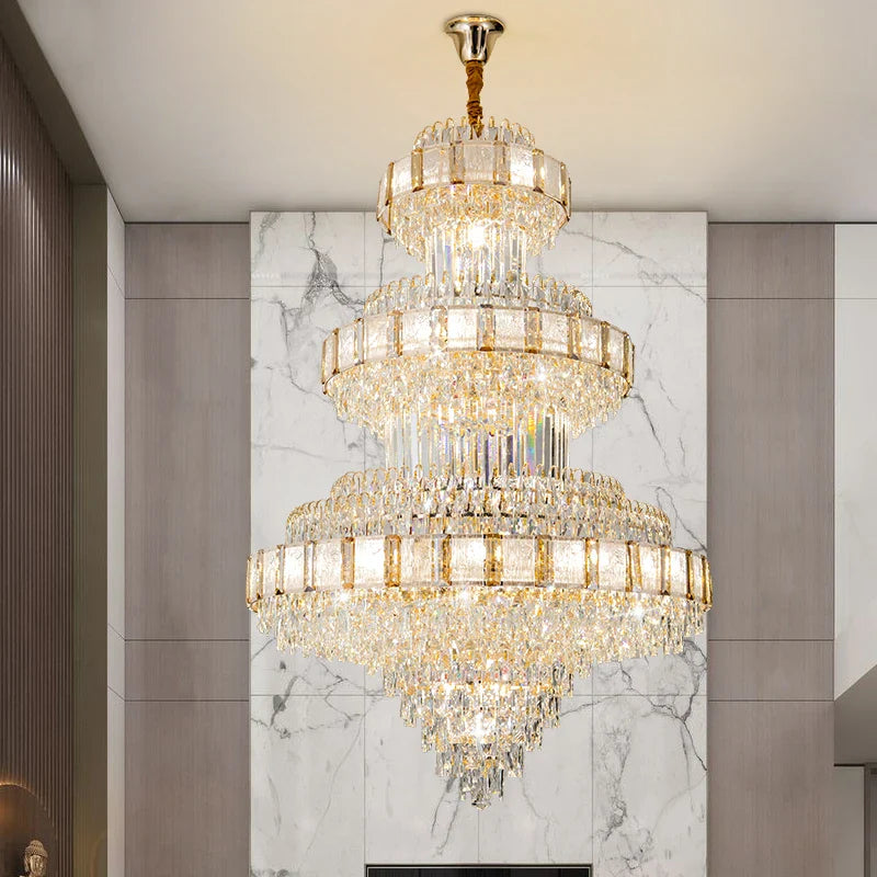 Afralia™ Crystal Chandelier: Modern European Loft Duplex Villa Staircase Lighting