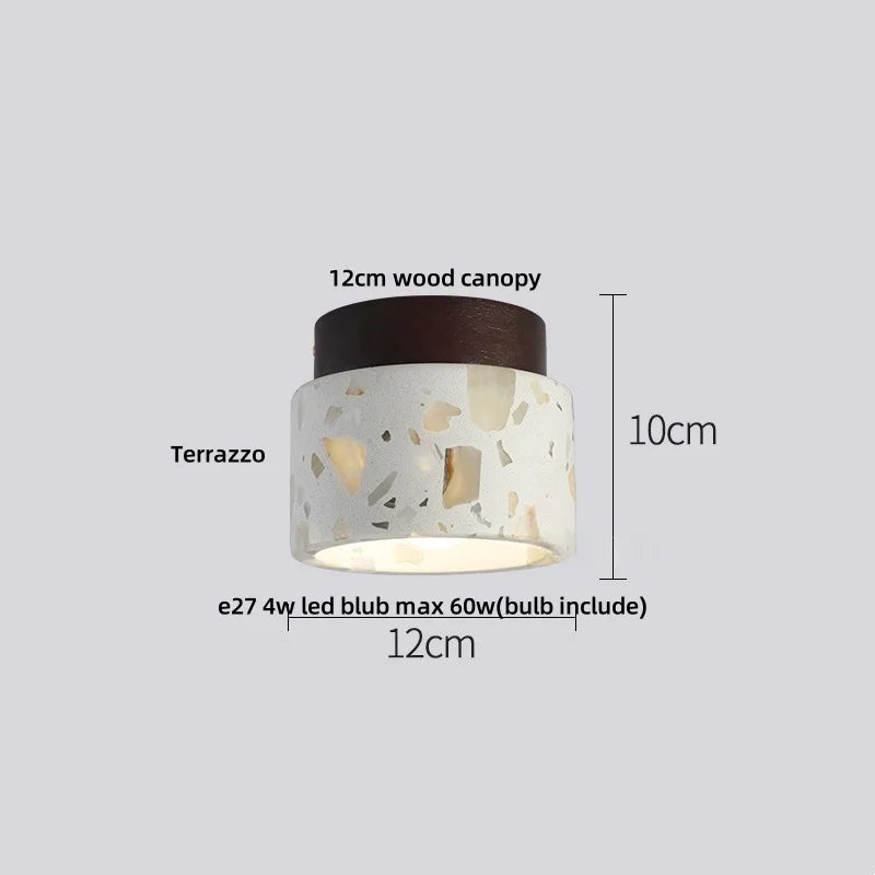 Afralia™ Wabi Sabi LED Ceiling Lights for Corridor, Stair, Restaurant, Terrazzo, Marble Stone & Wood