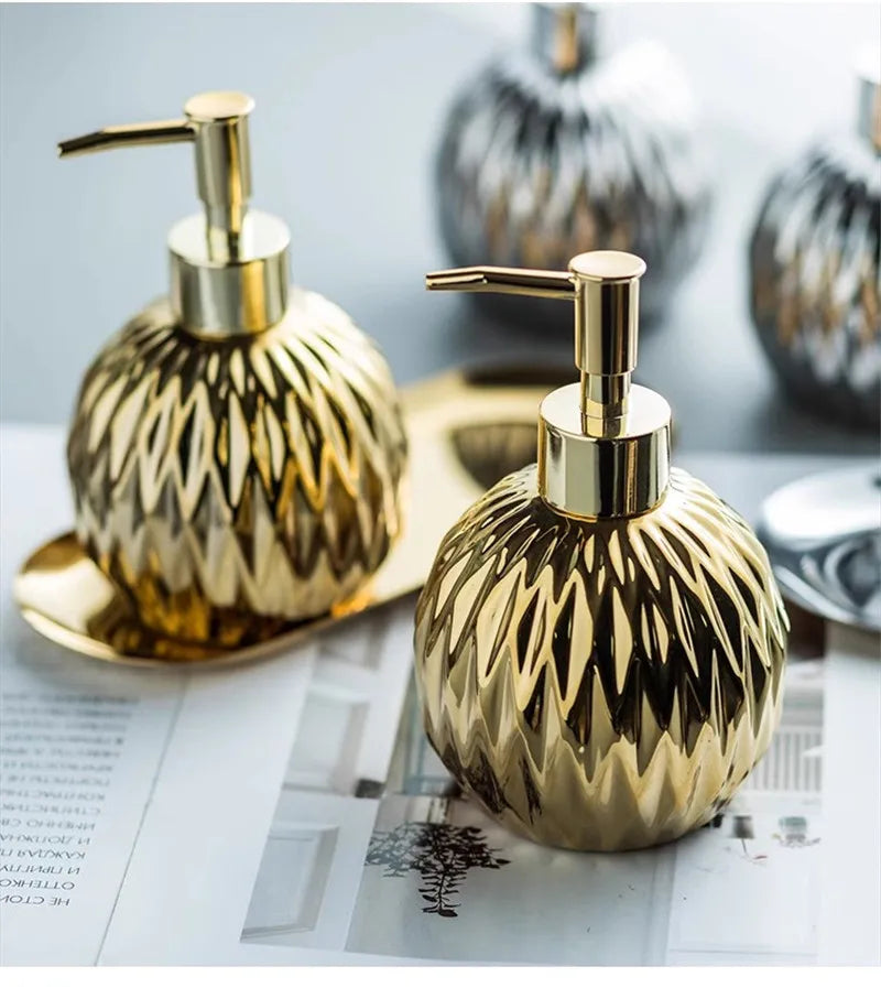 Afralia™ Ceramic Liquid Soap Dispenser Set 400 ML