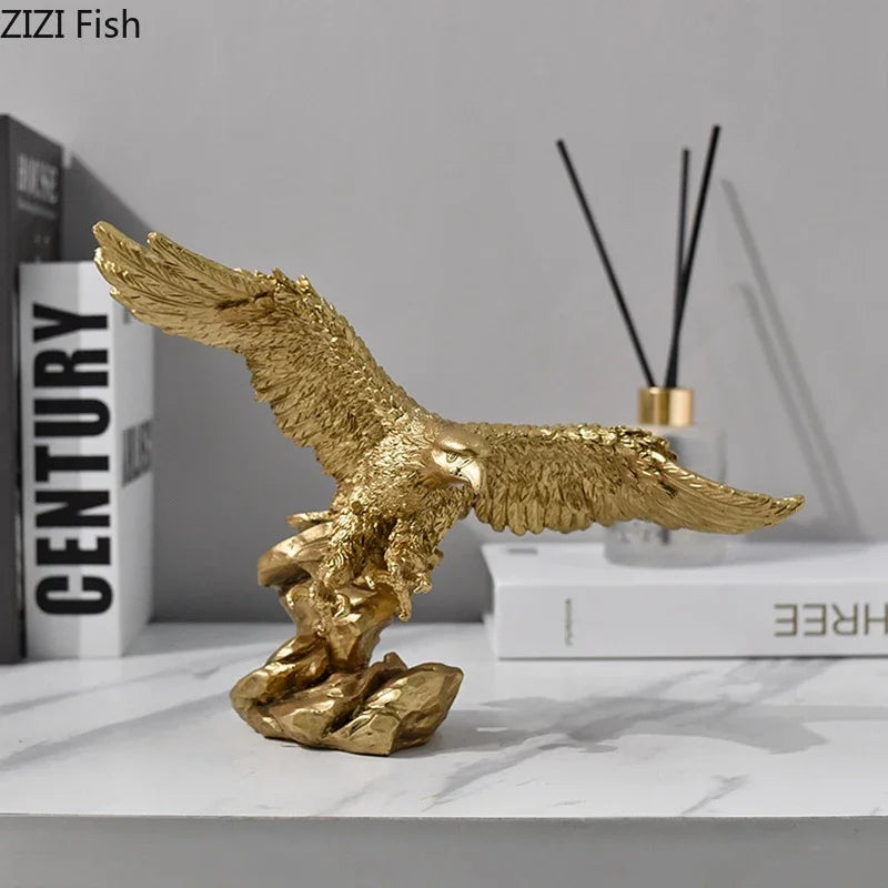 Afralia™ Flying Eagle Resin Desk Decoration - Creative Sculpture for Room Aesthetic
