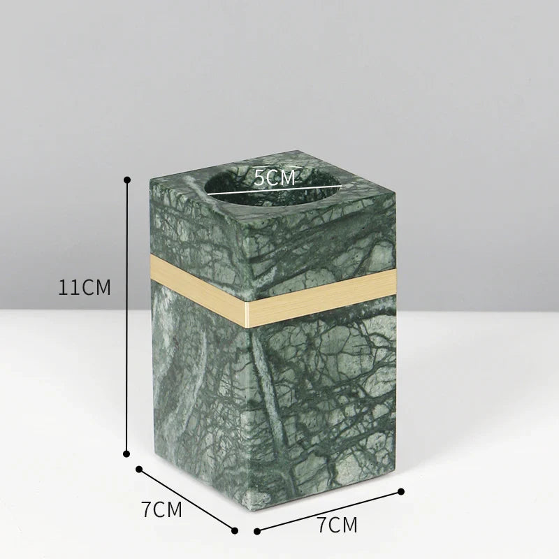 Afralia™ Luxury Gold Marble Bathroom Set with Accessories