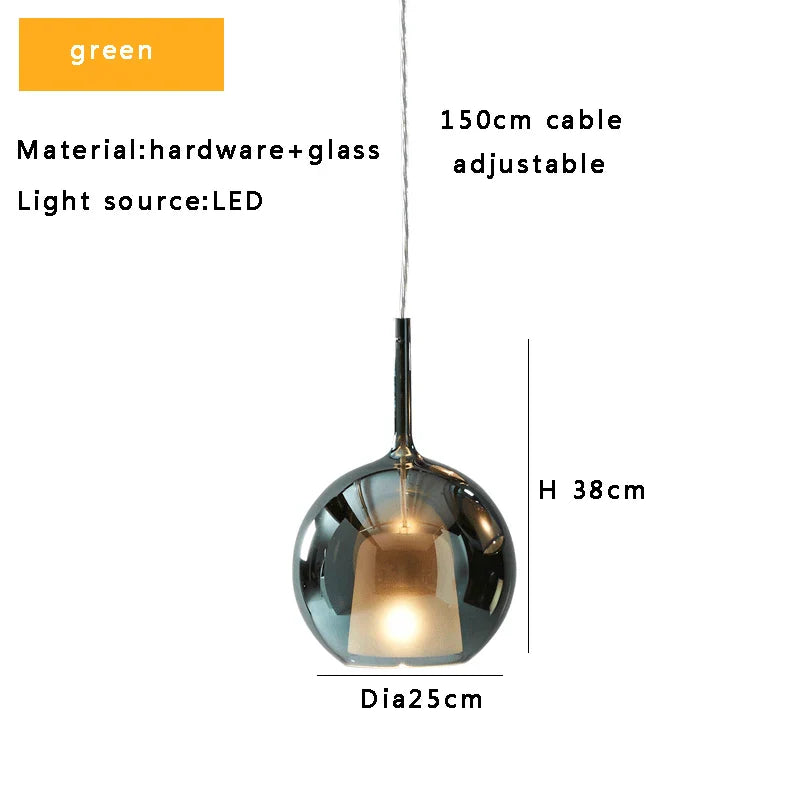 Afralia™ Glass Ball Pendant Lights: Italian Designer Hanging Lamp for Dining Room, Kitchen Island