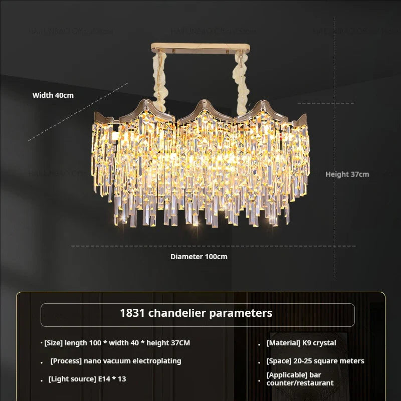 Afralia™ Tassel Crystal Chandelier: Postmodern Luxury Lamp for Living Room, Bedroom, and Restaurant
