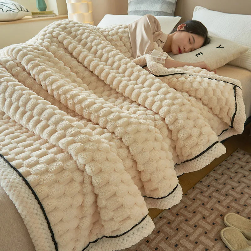 Afralia™ Coral Fleece Warm Blanket: Cozy Thicken Winter Bed Blanket