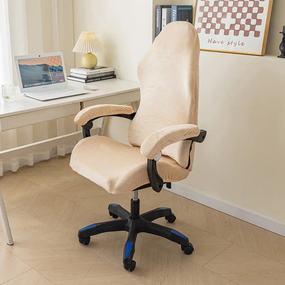 Afralia™ Tickened Velvet Chair Cover | Stretchy Gaming Seat Case for Office & Esports