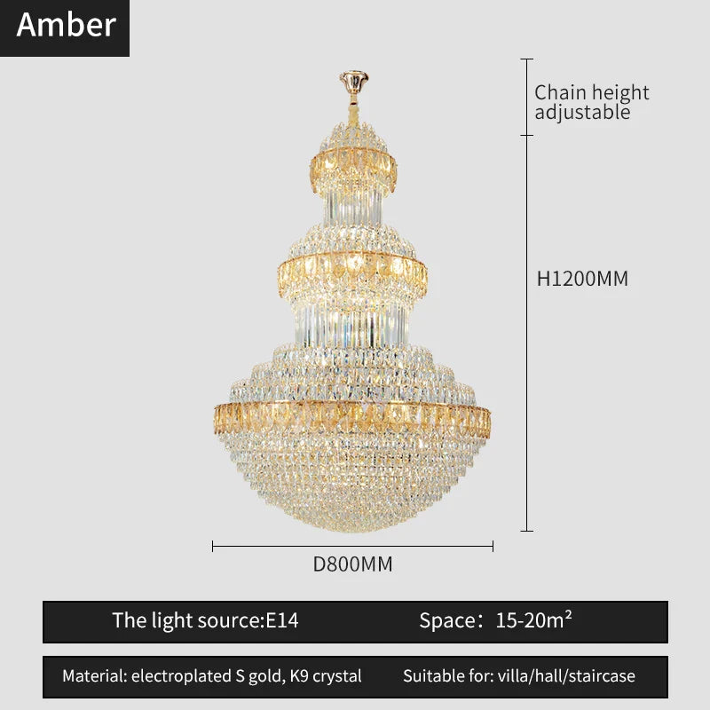 Afralia™ Crystal Chandelier: Luxury Lighting for Villa, Hotel, Office & Exhibitions