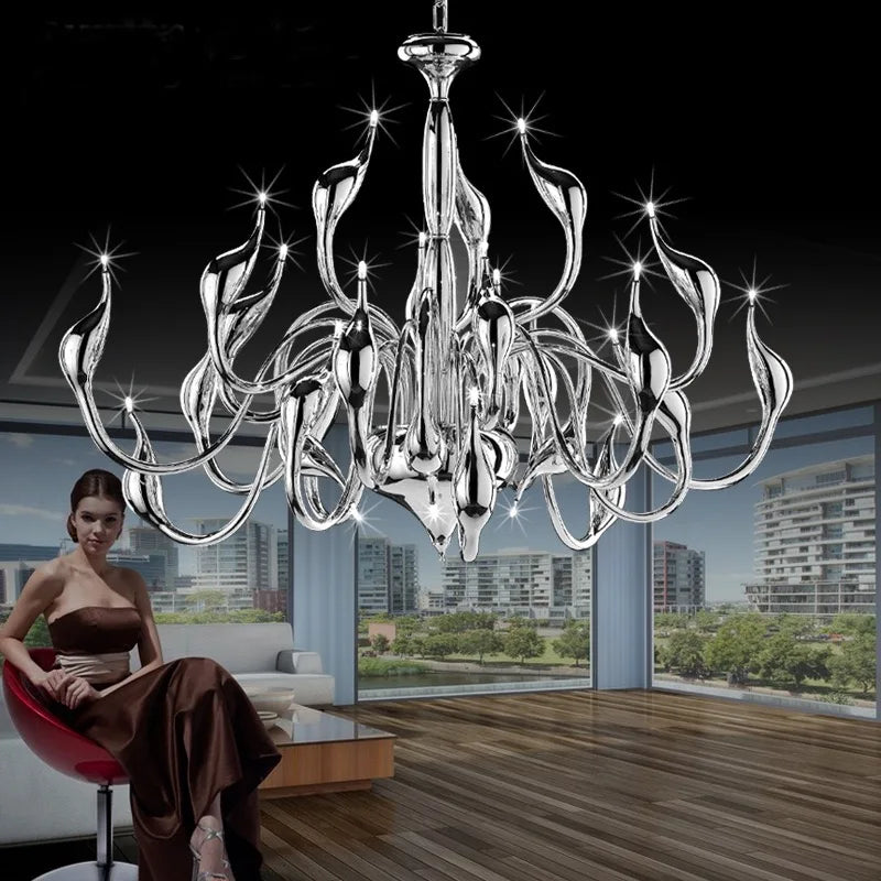 Afralia™ Swan Pendant Chandelier for Romantic Ambiance in Living Room, Bedroom & Restaurant