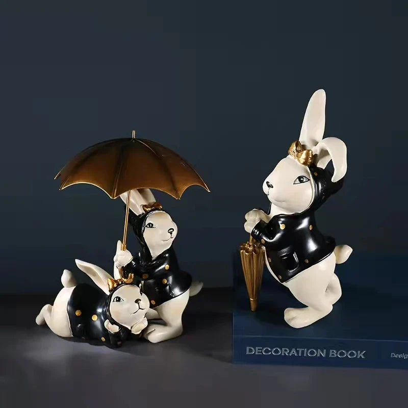 Afralia™ Nordic Rabbit Sculpture: Elegant Home Office Desk Decoration & Wedding Gift