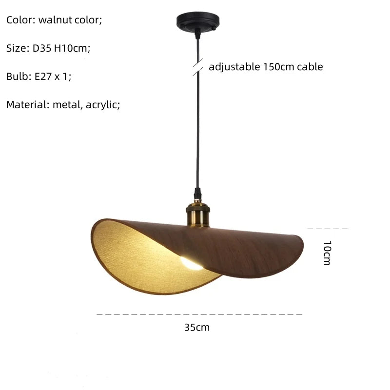 Afralia™ Retro Hat LED Pendant Light: Nordic Minimalist E27 Dining Room Hanging Lamp