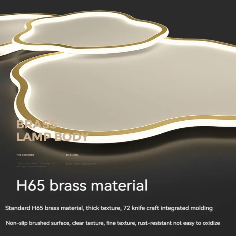 Afralia™ Copper Surface Mount LED Ceiling Light with Remote Control for Living Room