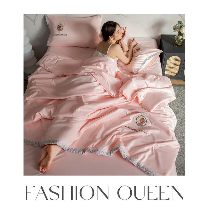 Afralia™ Summer Ice Rayon Cooling Quilted Queen Blanket - Silky Breathable Comforter