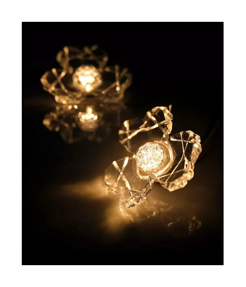 Afralia™ Luxury Acrylic Flowers Pendant Light Bedside Restaurant Coffee Shop Modern Copper Bouquet