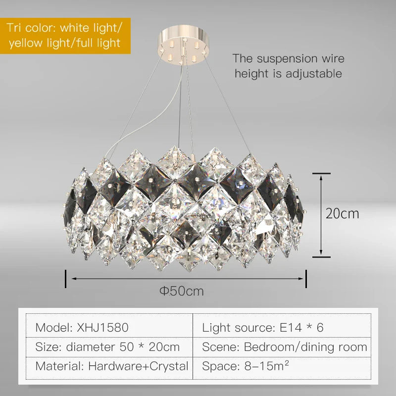 Afralia™ Crystal Chandelier: Postmodern Luxury Pendant for Living Room, Bedroom, and Restaurant
