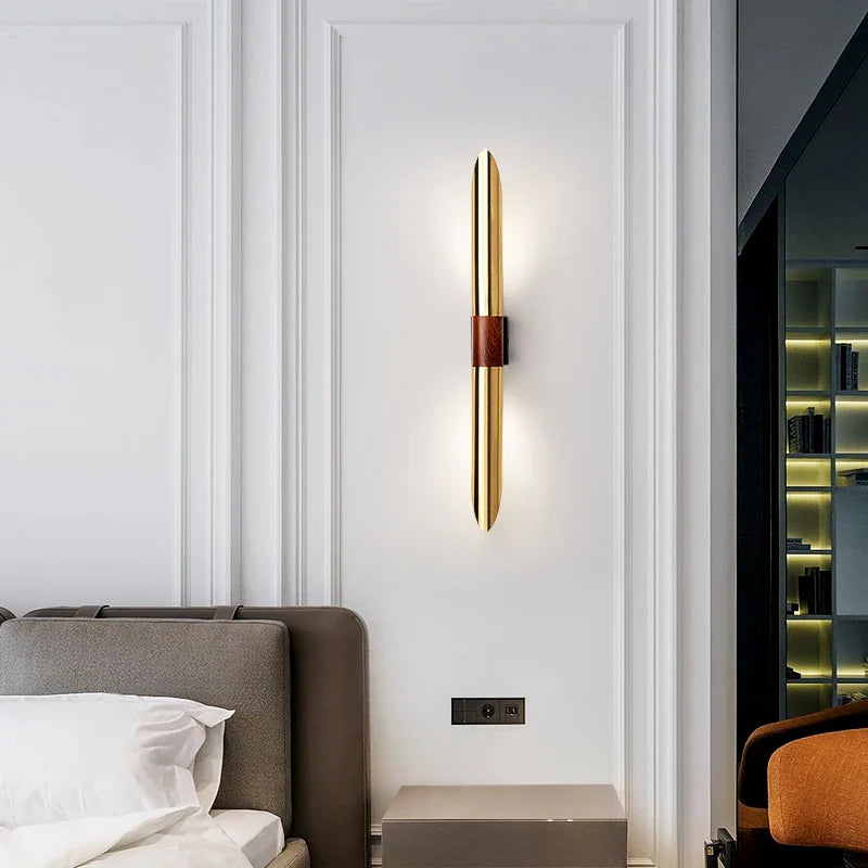 Afralia™ Minimalist G9 Metal Sconce Wood Imitation Wall Lamp for Foyer, Aisle, Bathroom & Bedsdie