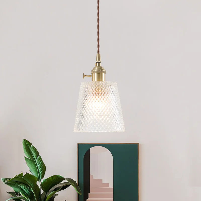 Afralia™ Nordic Style Copper Glass LED Pendant Lights for Living Dining Room