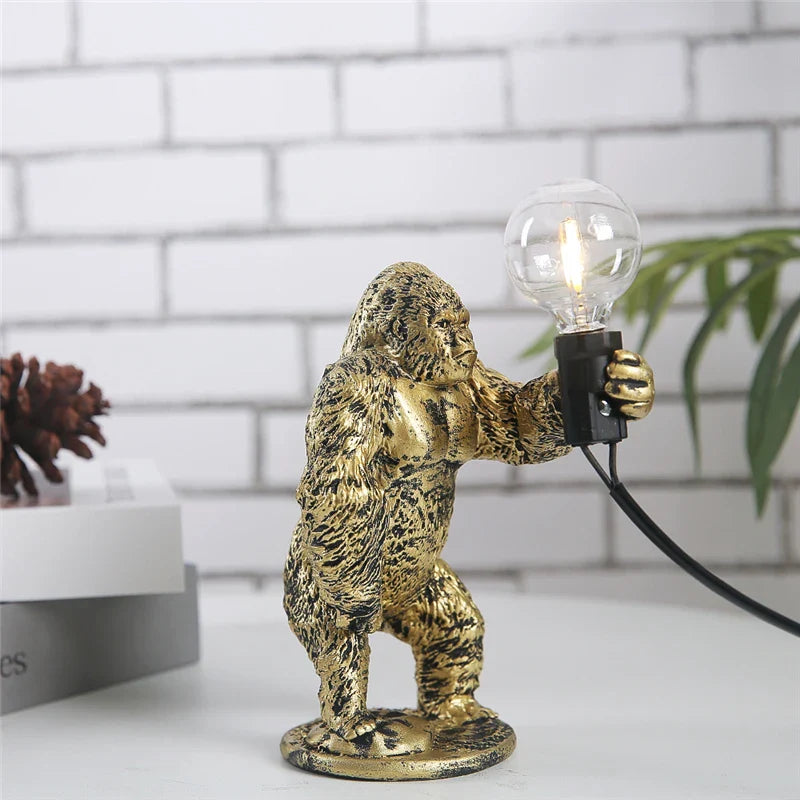 Afralia™ King Kong Resin Night Light: Customizable LED Table Lamp for Modern Living Spaces