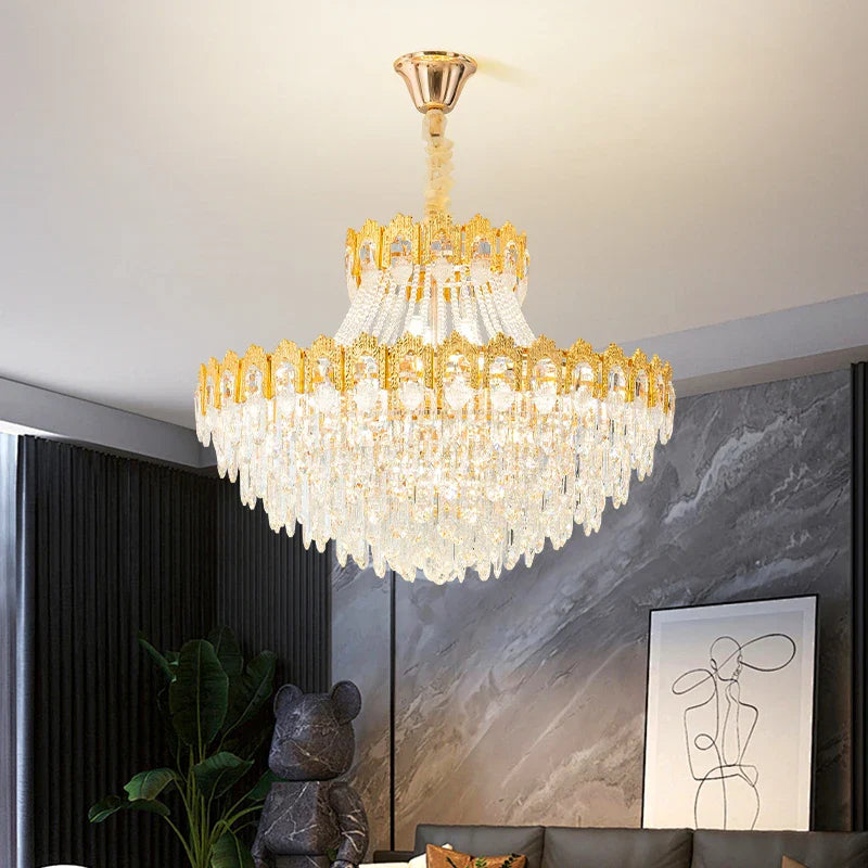 Afralia™ Luxury Crystal Chandelier: Elegant Lighting Solution for Living Room, Lobby, and Restaurant