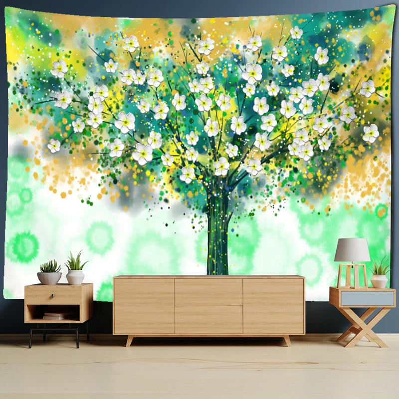 Afralia™ Money Tree Tapestry Wall Hanging for Boho Nature Plant Vibes