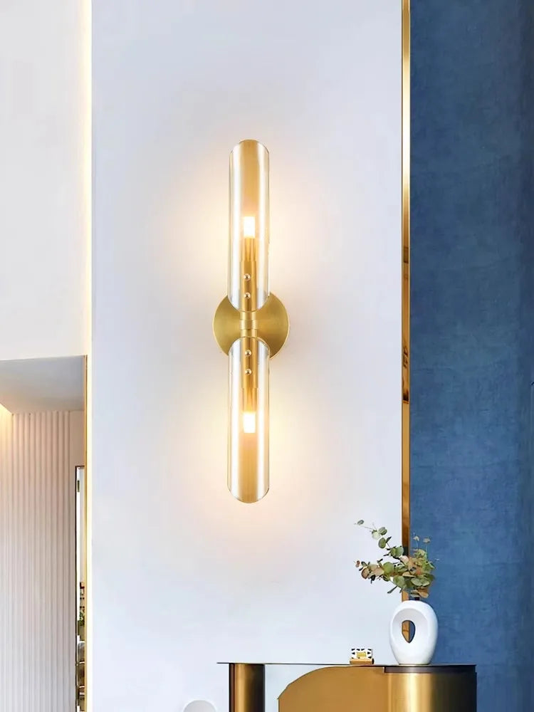 Afralia™ Copper Gold Black LED Wall Sconce Light for Corridor Bedroom Living Room