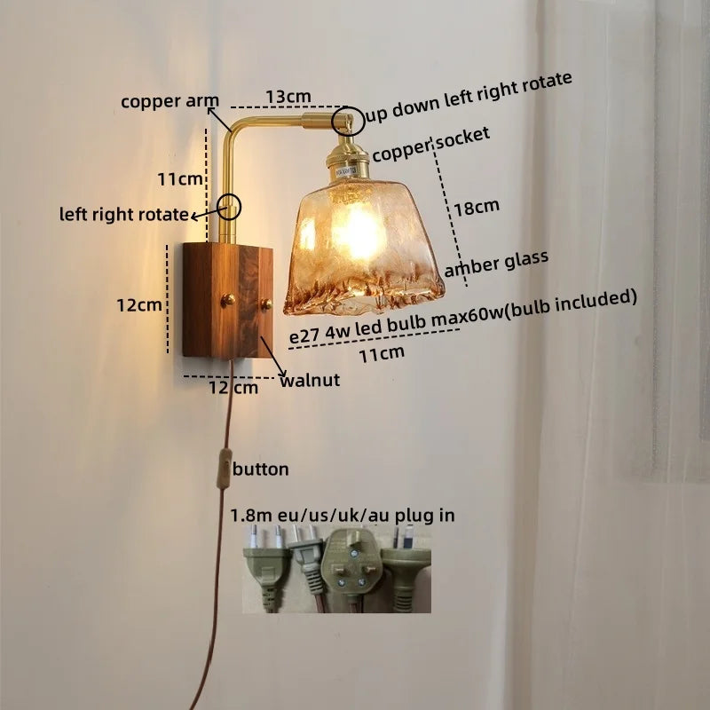 Afralia™ Nordic LED Glass Wall Lamps for Bathroom Living Room Bedroom Stair Light Fixtures