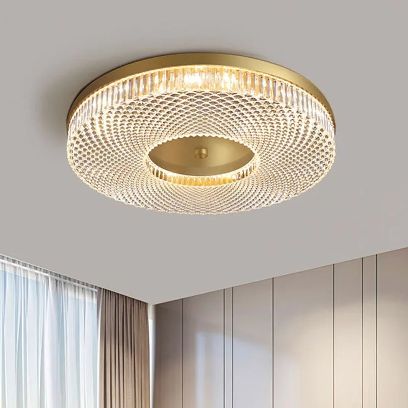 Afralia™ Round Acrylic Ceiling Lamp: Modern Light Luxury for Bedroom & Living Room