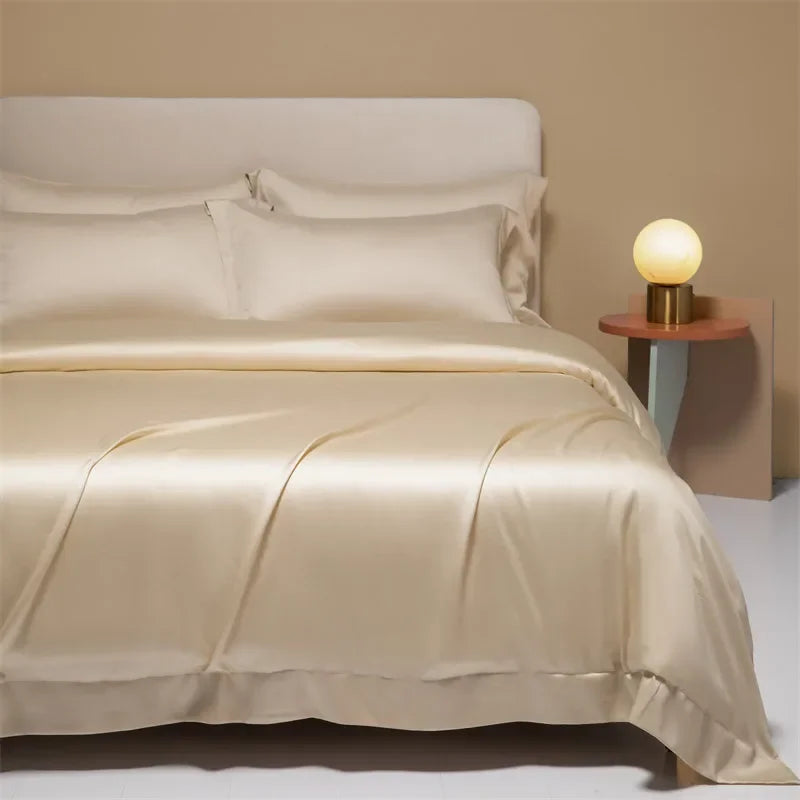 Afralia™ Satin Single Duvet Cover - Cool Solid Color, Smooth Finish