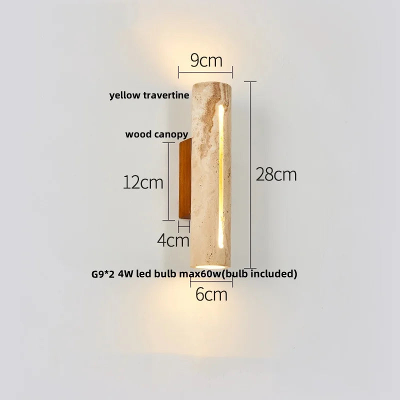 Afralia™ LED Wall Sconce Modern Nordic Wood Canopy Terrazzo Bathroom Mirror Light