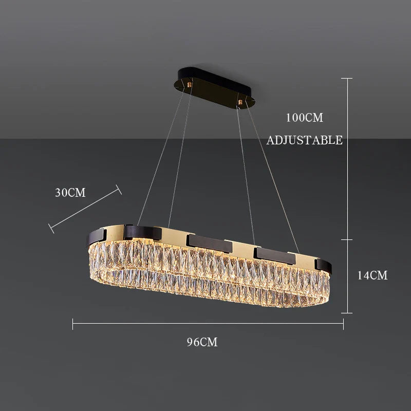 Afralia™ Crystal Luxury Chandelier Modern LED Light Fixture for Living Room Dining Bedroom
