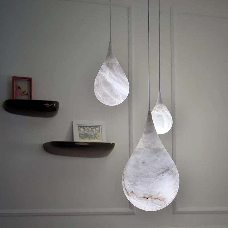 Afralia™ Alabaster Marble Pendant Lights for Luxury Dining Room, Kitchen & Bar Décor