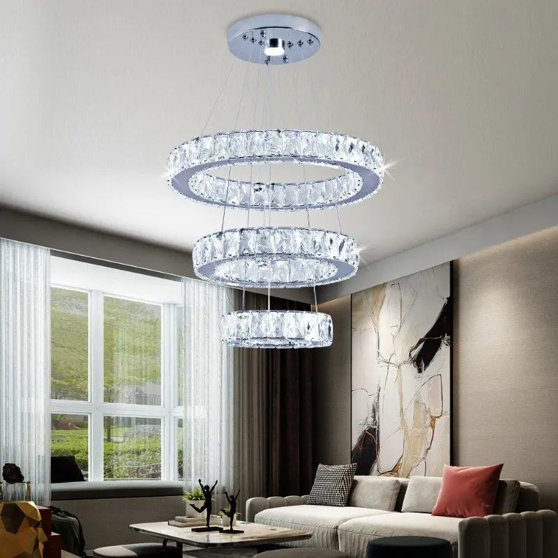 Afralia™ Crystal Chandelier Pendant Lamp for Dining Room and Bedroom