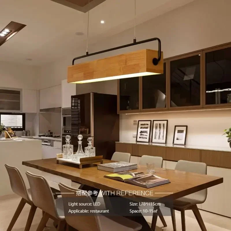 Afralia™ Solid Wood LED Chandelier for Modern Minimalist Home Decor